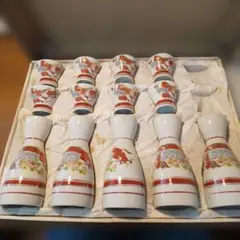 九谷焼 酒器セット 13点 花柄