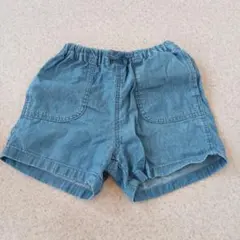 ユニクロ　ベビー　イージーショートパンツ　90　青　ブルー