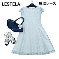 LESTERA　レステラ　レースワンピース 40【L】グレー系ホワイト　伊勢丹のサムネイル