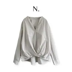 【N.】 トップス ストライプ ドレープ ラウンドヘム size M