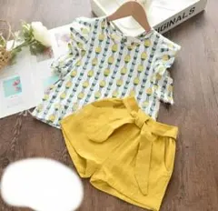 訳あり❢パイナップル柄トップスとショートパンツセット