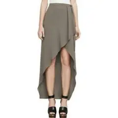 【BCBGMAXAZRIA】　フェイクラップ 膝丈 ラップスカートのサムネイル