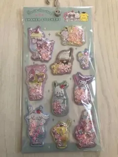 サンリオキャラクターズ　シェイカーステッカーズ　きらめきドリンク