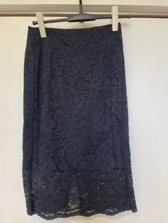 GU ダークネイビー レースタイトスカート S
