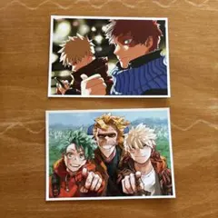 ヒロアカ原画展 ブロマイド オールマイト 緑谷出久 爆豪勝己 轟焦凍 2枚セット