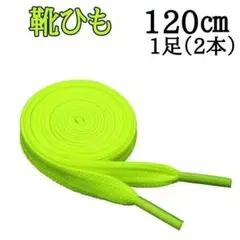 黄緑 120cm 靴紐 シューレース 平紐 靴ひも スニーカー 無地
