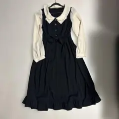 ブラック　フリル付きワンピース