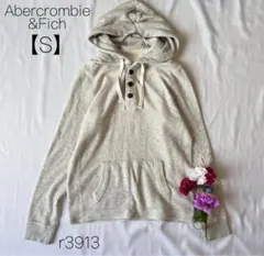 アバクロンビー&フィッチ　フード付きパーカー　プルオーバー　綿混　グレー　【S】