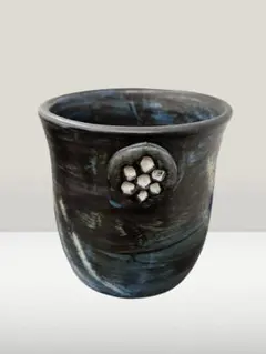 ​【商品名】 【茶道具】水指 刷毛目 割高台 （花器・壺としても）