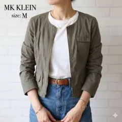 MK KLEIN+ エムケークランプリュス ノーカラージャケット カーキ 38のサムネイル