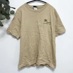 ハワイ ヤシの木 夏 Summer バックプリント 半袖 Tシャツ 茶 綿のサムネイル
