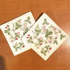 未使用☆ WEDGWOOD ワイルドストロベリー　 コースター 2枚 ピンク