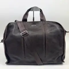 DIESEL レザー ビジネスバッグ ダメージ加工 2way パンク　ブラウン