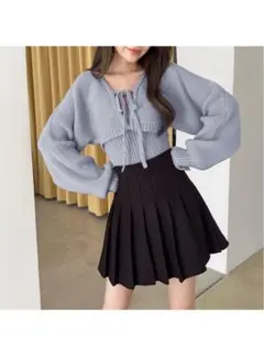 【GRL】クロップド丈カーディガン×キャミソールニットアンサンブル / 0523