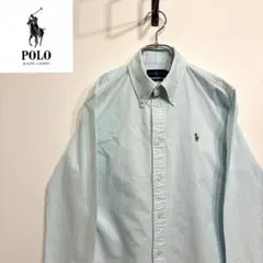 超人気❗️ラルフローレン　ワンポイントロゴシャツ　M 90s刺繍古着希少レア長袖