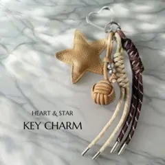 値下げ❣️じゃらじゃらキーホルダー 星 バッグチャーム キャメル パラコード 新品