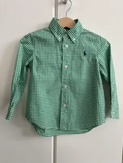 Ralph Lauren 長袖シャツ 24M グリーン ギンガム　90cm