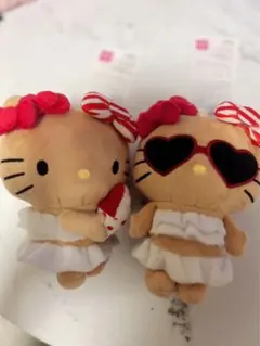 アベイル 日焼けキティ ハローキティ 2セット ぬいぐるみマスコット