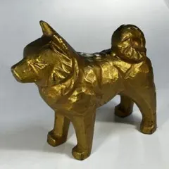 金色　犬の置物　干支　開運　犬　フィギュア　秋田犬