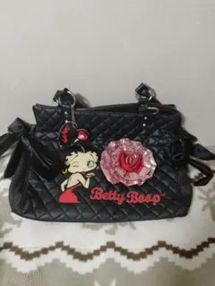 Betty Boop ベティブープ トートバッグ 黒 バラ スパンコールのサムネイル