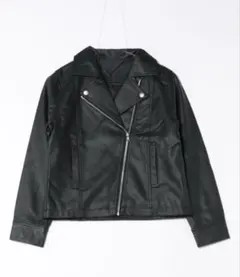 ブラックライダースジャケット　フェイクレザージャケット