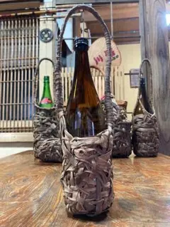 天然素材SALE 山葡萄鎌倉持手編 Wine縦型籠