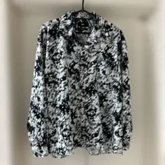 HARE ハレ フラワー柄 花柄 総柄 半袖オープンカラーシャツ 黒×紫 