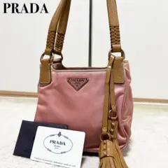 激レア プラダ PRADA ミニハンドバッグ レザー ピンク 三角ロゴ 