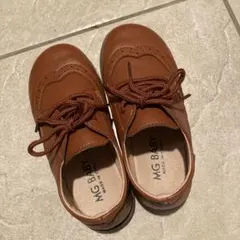 レザー風紐付きフォーマルシューズ　ブラウン　18.0㎝