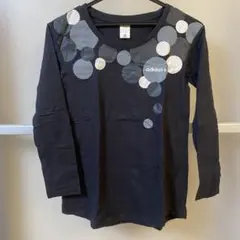 adidas アディダス　黒 長袖 Tシャツ ドット柄