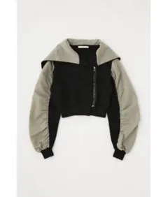 MOUSSY FLIGHT KNIT JACKET トップス ブラック/カーキ