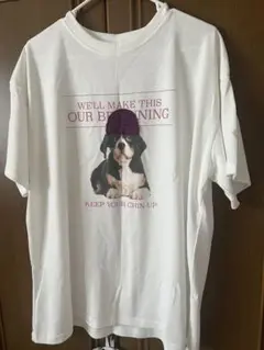 犬 イラストTシャツ ホワイト