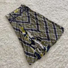 人気♡ディーゼル/DIESEL【M】切替フレアスカート チェック柄/花柄のサムネイル
