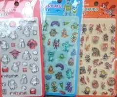 ディズニー　ぷくぷくシール　3点セット