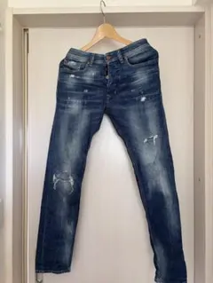 現在生産終了貴重品〗DIESEL ダメージデニムパンツ スキニー ネイビー 
