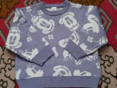 futafuta★ミニーマウス薄紫ニットセーター★100★バースデイ