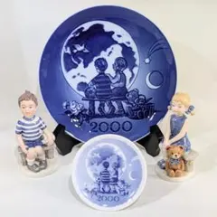 R コペンハーゲン ミレニアム2002年プレート フィギュリン2体