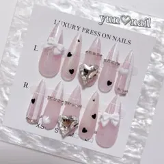 No.15 ネイルチップ 量産型 フレンチガーリー 韓国系 スナ系 イニシャル