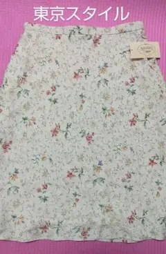 【Aylesbury 東京スタイル】新品 花柄 エアリー透け感/フレアスカート