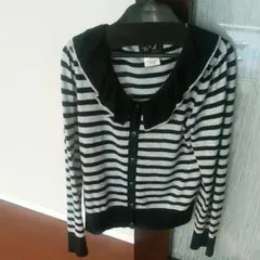 カーディガン　アニエスベー冬物　ボーダーニット　ウエスト78 丈50M向け