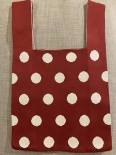 ＊赤 水玉模様 ＊厚手サブバッグ