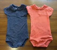 プチバトー ロンパース 2枚セット 80cm