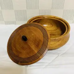 【新品】木製フタ付きお菓子入れ ナチュラル雑貨 レトロ 小物入れ