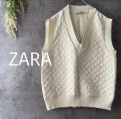 訳あり　ZARA アイボリー Vネック ノースリーブ ベスト　160/xs