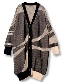 osmosis 配色畔編ニットカーディガン