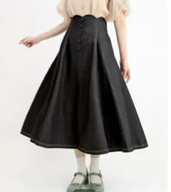 処分価格　アンアナザーアンジェラス ハイウエストスカラップフレアースカート