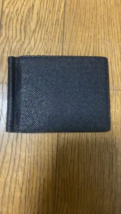黒の合成皮革マネークリップ