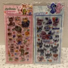 24h以内発送　スティッチ　ズートピア 立体シール ボンボンドロップシール