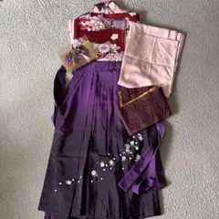 袴セット 160㎝ 卒業式 小学生 キャサリンコテージ 紫 ピンク 桜 猫