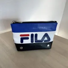 【美品】FILA フィラ ポーチ 小物入れ ブラック ブルー スポーティー